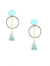Load image into Gallery viewer, Drop Earring - small circle and suede tassel
