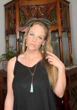 Load image into Gallery viewer, Drop Earring - small circle and suede tassel