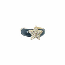 Load image into Gallery viewer, Front View - Black candy star ring. Lucky Birds- The Valerie Collection.