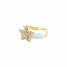 Load image into Gallery viewer, Side View - White candy star ring. Lucky Birds- The Valerie Collection.