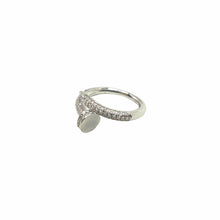 Load image into Gallery viewer, silver Nail Ring with Pave Crystals