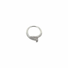 Load image into Gallery viewer, silver Nail Ring with Pave Crystals