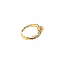 Load image into Gallery viewer, Gold Nail Ring with Pave Crystals