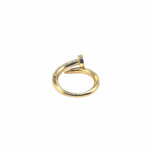 Load image into Gallery viewer, Gold Nail Ring with Pave Crystals