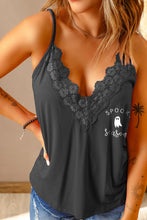 Load image into Gallery viewer, Lace Trim SPOOKY SEASON Graphic Cami
