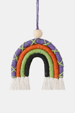 Load image into Gallery viewer, Fringe Macrame Rainbow Shape Wood Bead Cotton Keychain
