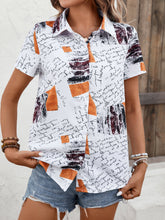 Load image into Gallery viewer, Printed Short Sleeve Collared Shirt
