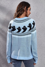 Load image into Gallery viewer, Ghost Pattern Round Neck Long Sleeve Sweater

