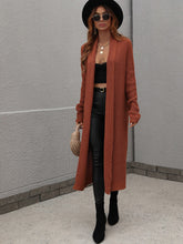 Load image into Gallery viewer, Double Take Waffle Knit Open Front Duster Cardigan With Pockets
