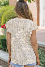 Load image into Gallery viewer, Embroidered Printed Flutter Sleeve Blouse
