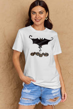 Load image into Gallery viewer, Simply Love Full Size Bat &amp; Pumpkin Graphic Cotton T-Shirt
