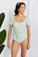 Load image into Gallery viewer, Marina West Swim Salty Air Puff Sleeve One-Piece in Sage
