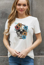 Load image into Gallery viewer, Simply Love Full Size Flower Skull Graphic Cotton Tee
