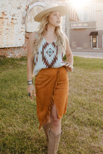 Load image into Gallery viewer, Fringe Trim Wrap Skirt
