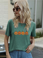 Load image into Gallery viewer, Full Size Round Neck Short Sleeve Jack-O&#39;-Lantern Graphic T-Shirt
