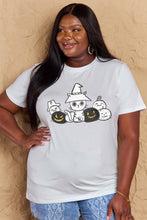Load image into Gallery viewer, Simply Love Full Size Cat &amp; Pumpkin Graphic Cotton T-Shirt
