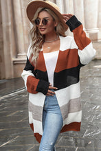 Load image into Gallery viewer, Striped Open Front Longline Cardigan
