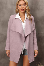 Load image into Gallery viewer, Waterfall Collar Longline Cardigan with Side Pockets
