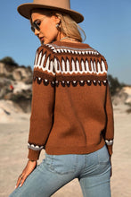 Load image into Gallery viewer, Woven Right Sweet and Casual Patterned Round Neck Sweater
