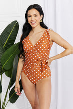 Load image into Gallery viewer, Marina West Swim Full Size Float On Ruffle Faux Wrap One-Piece in Terracotta
