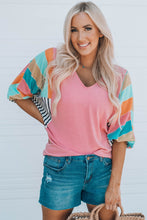 Load image into Gallery viewer, Striped Dolman Sleeve V-Neck Top
