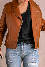 Load image into Gallery viewer, Ribbed Faux Leather Jacket
