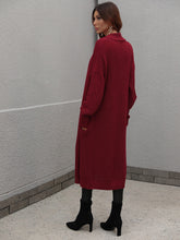 Load image into Gallery viewer, Double Take Waffle Knit Open Front Duster Cardigan With Pockets
