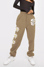 Load image into Gallery viewer, Simply Love Simply Love Full Size Drawstring Flower &amp; Skull Graphic Long Sweatpants
