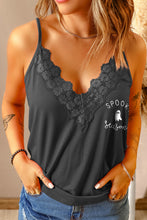 Load image into Gallery viewer, Lace Trim SPOOKY SEASON Graphic Cami
