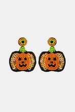 Load image into Gallery viewer, Pumpkin Shape Beaded Dangle Earrings
