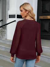 Load image into Gallery viewer, Notched Neck Raglan Sleeve Blouse

