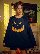 Load image into Gallery viewer, Round Neck Jack-o&#39;-lantern Graphic T-Shirt
