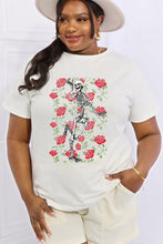 Load image into Gallery viewer, Simply Love Full Size Skeleton &amp; Rose Graphic Cotton Tee
