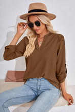 Load image into Gallery viewer, V-Neck Roll-Tap Sleeve Blouse
