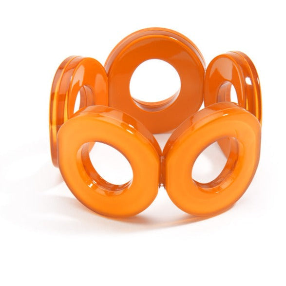 Vintage orange adjustable resin bracelet for women. Lucky Birds - The Valerie Collection