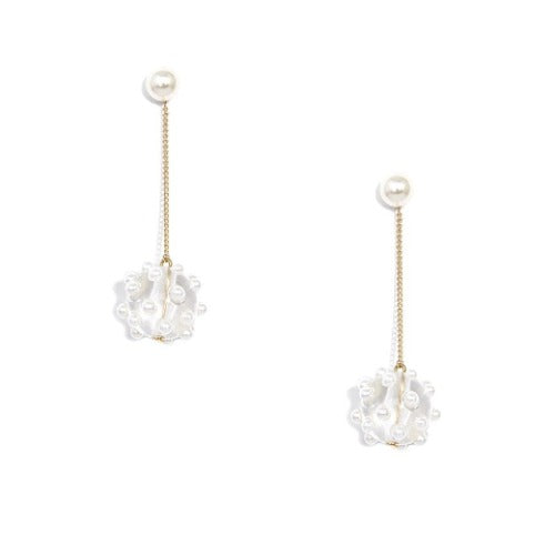 Crystal & Pearl Embellished Drop Earrings