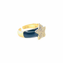 Load image into Gallery viewer, Side View - Black candy star ring. Lucky Birds- The Valerie Collection. 
