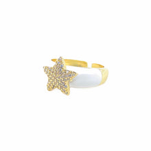 Load image into Gallery viewer, Side View - White candy star ring. Lucky Birds- The Valerie Collection. 
