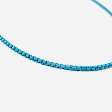 Load image into Gallery viewer, High Quality Enamel dipped Cable Chain Necklaces. Turquoise necklace - Closeup . Lucky Birds Boutique&#39;s Valerie Collection
