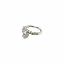Load image into Gallery viewer, silver Nail Ring with Pave Crystals
