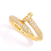 Load image into Gallery viewer, Gold Nail Ring with Pave Crystals
