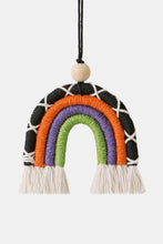 Load image into Gallery viewer, Fringe Macrame Rainbow Shape Wood Bead Cotton Keychain
