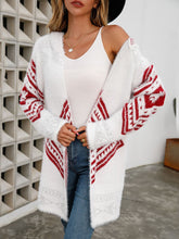 Load image into Gallery viewer, Geometric Fuzzy Hooded Cardigan
