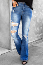 Load image into Gallery viewer, Baeful Distressed Flare Leg Jeans with Pockets
