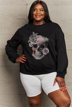 Load image into Gallery viewer, Simply Love Simply Love Full Size Dropped Shoulder SKULL Graphic Sweatshirt
