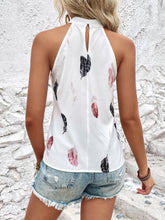 Load image into Gallery viewer, Feather Print Grecian Neck Tank
