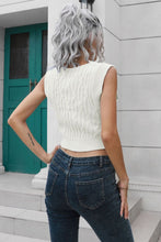Load image into Gallery viewer, Cable-Knit Deep V Cropped Knit Vest
