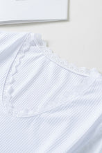 Load image into Gallery viewer, Lace Trim Ribbed Top
