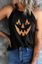 Load image into Gallery viewer, Round Neck Jack-O&#39;-Lantern Graphic Tank Top

