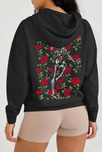 Load image into Gallery viewer, Simply Love Simply Love Full Size Rose and Skeleton Graphic Hoodie
